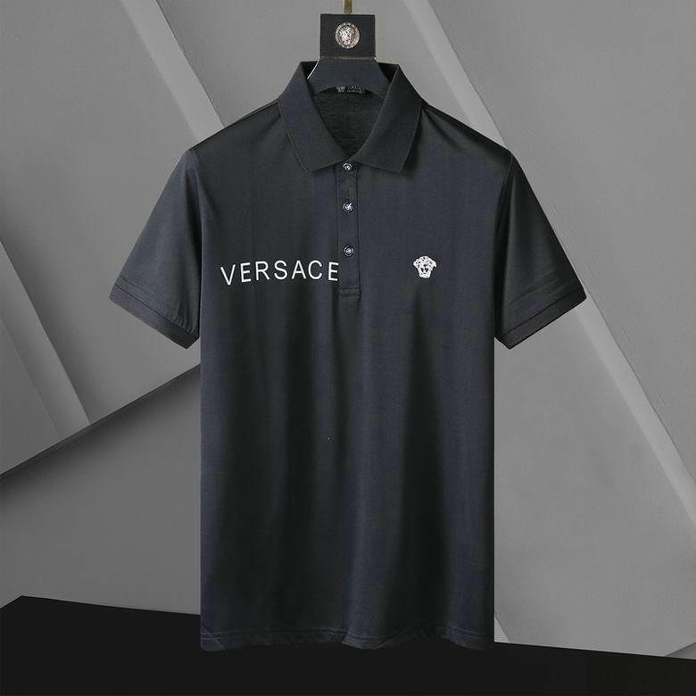 Wholesale Cheap V ersace mens Short Sleeve Lapel T Shirts for Sale