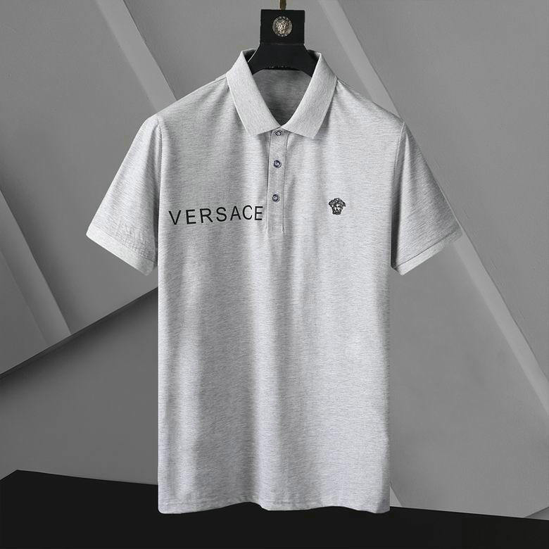 Wholesale Cheap V ersace mens Short Sleeve Lapel T Shirts for Sale