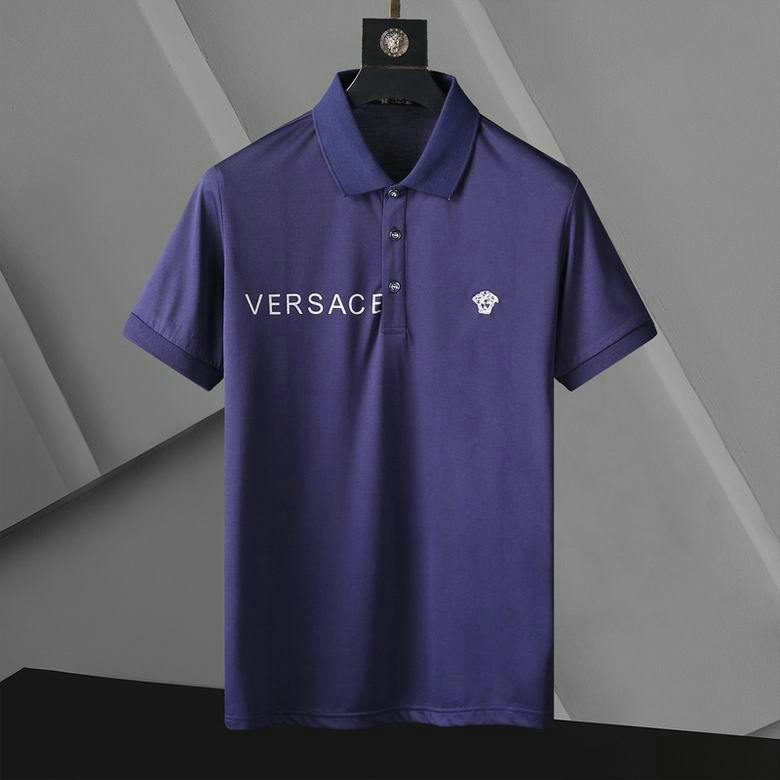 Wholesale Cheap V ersace mens Short Sleeve Lapel T Shirts for Sale