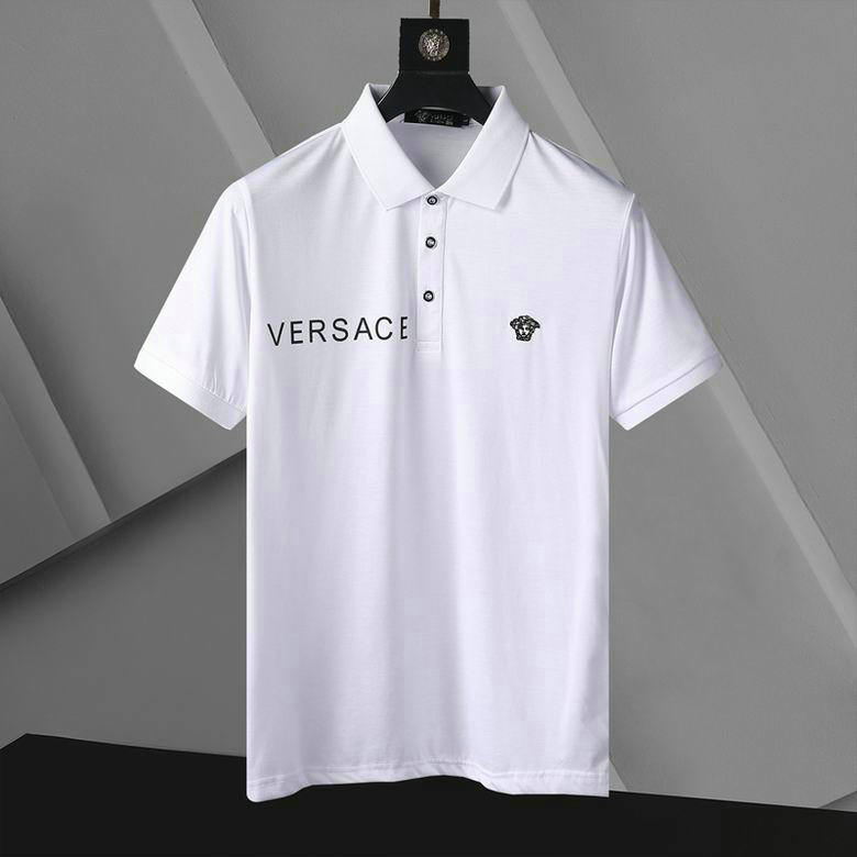 Wholesale Cheap V ersace mens Short Sleeve Lapel T Shirts for Sale