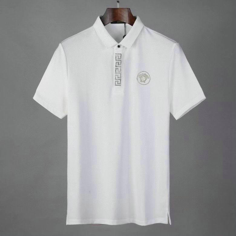 Wholesale Cheap V ersace mens Short Sleeve Lapel T Shirts for Sale