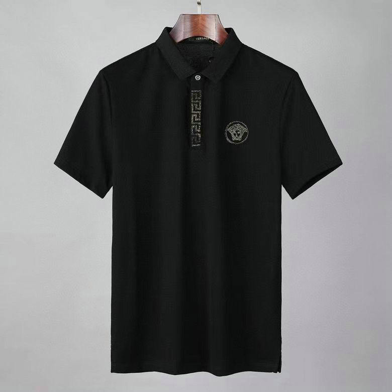 Wholesale Cheap V ersace mens Short Sleeve Lapel T Shirts for Sale