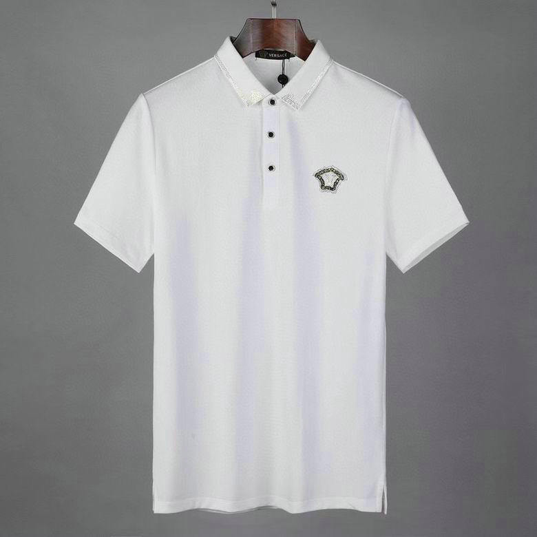 Wholesale Cheap V ersace mens Short Sleeve Lapel T Shirts for Sale