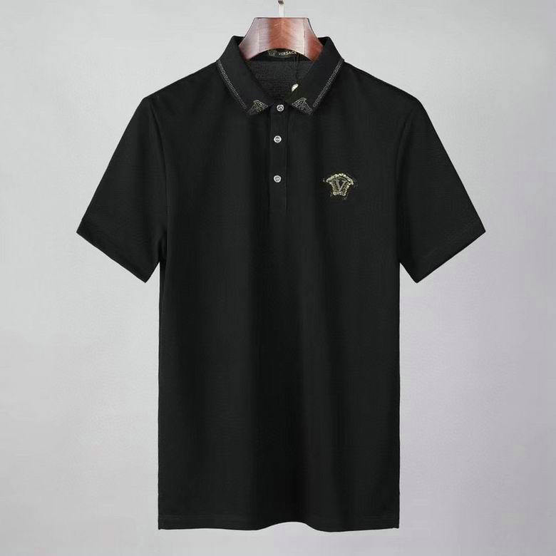 Wholesale Cheap V ersace mens Short Sleeve Lapel T Shirts for Sale
