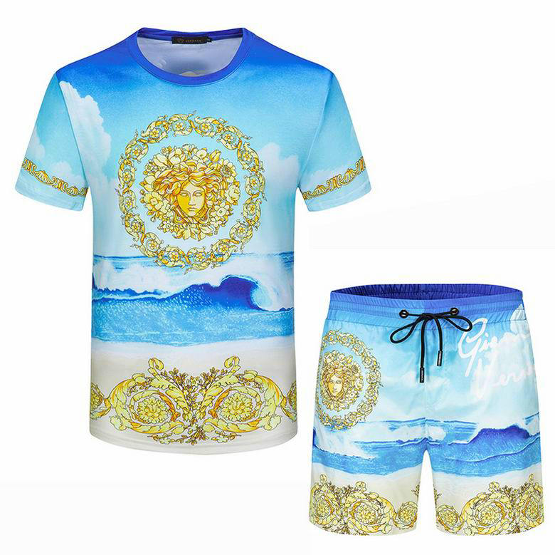 Wholesale Cheap V ersace mens Fashion Short Sleeve Tracksuits for Sale