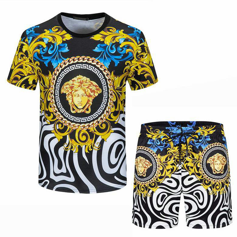 Wholesale Cheap V ersace mens Fashion Short Sleeve Tracksuits for Sale