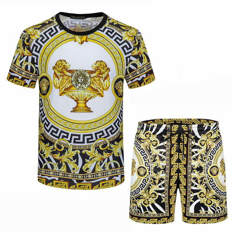 Wholesale Cheap V ersace mens Fashion Short Sleeve Tracksuits for Sale