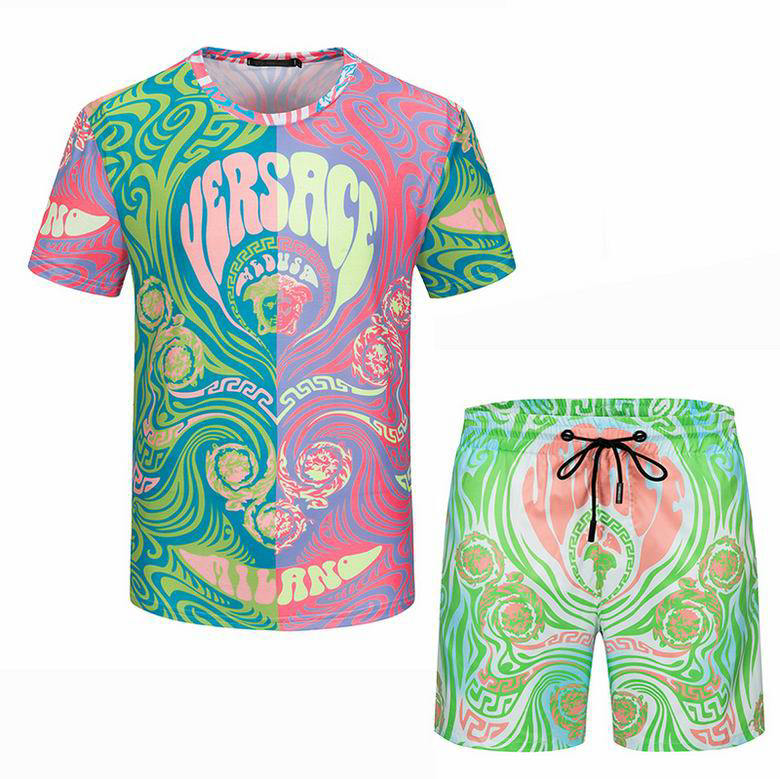 Wholesale Cheap V ersace mens Fashion Short Sleeve Tracksuits for Sale