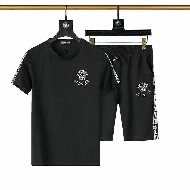 Wholesale Cheap V ersace mens Fashion Short Sleeve Tracksuits for Sale