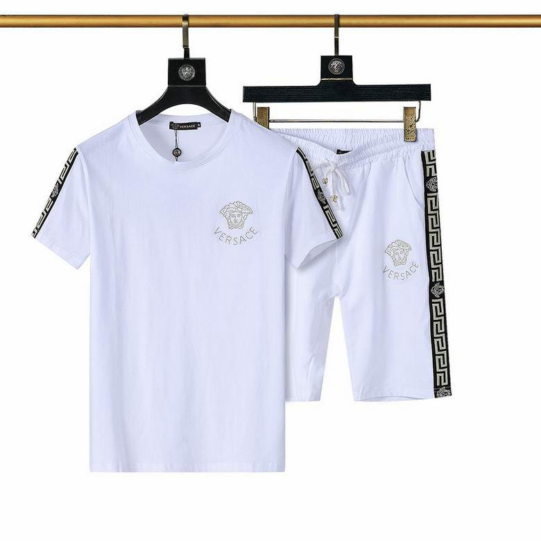 Wholesale Cheap V ersace mens Fashion Short Sleeve Tracksuits for Sale