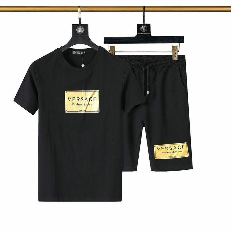 Wholesale Cheap V ersace mens Fashion Short Sleeve Tracksuits for Sale