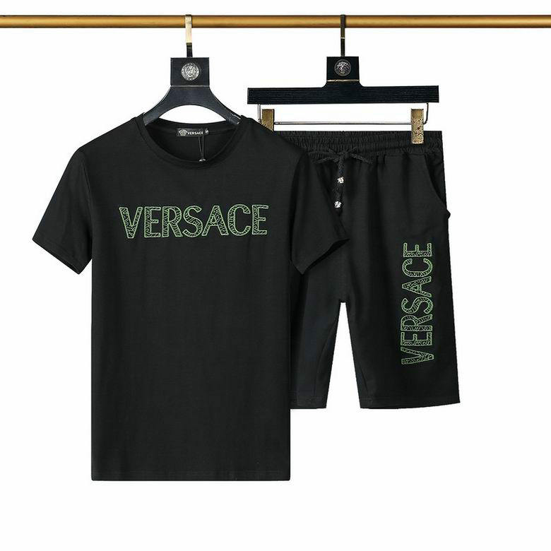 Wholesale Cheap V ersace mens Fashion Short Sleeve Tracksuits for Sale