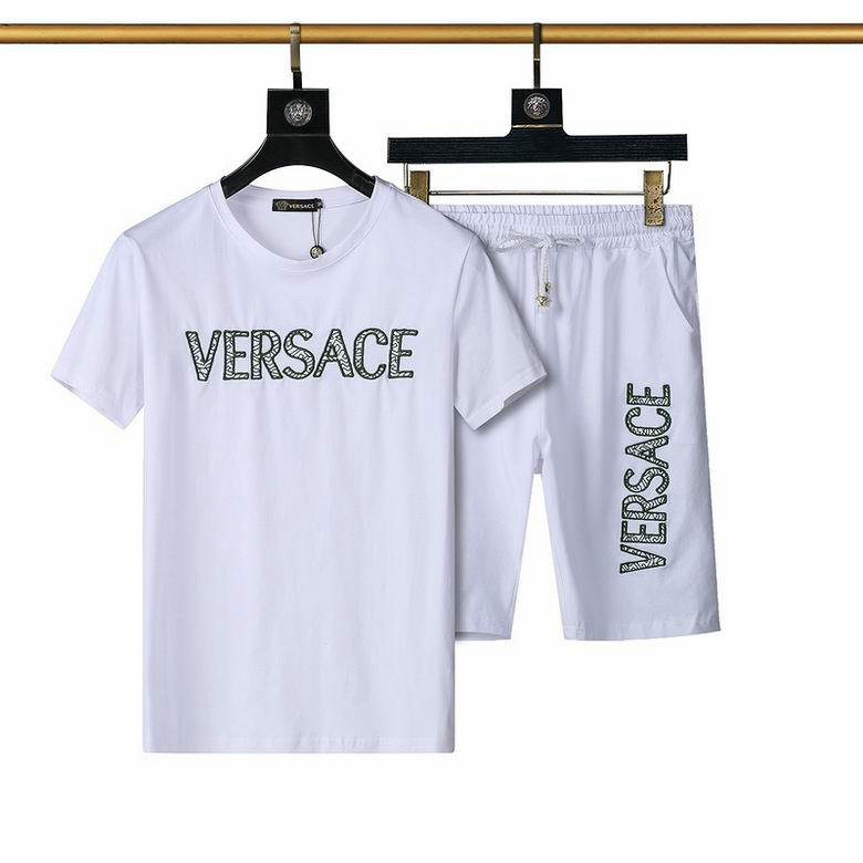 Wholesale Cheap V ersace mens Fashion Short Sleeve Tracksuits for Sale