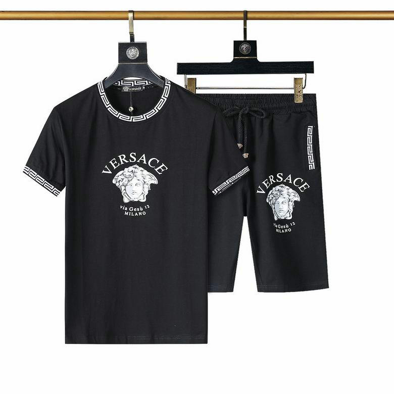 Wholesale Cheap V ersace mens Fashion Short Sleeve Tracksuits for Sale