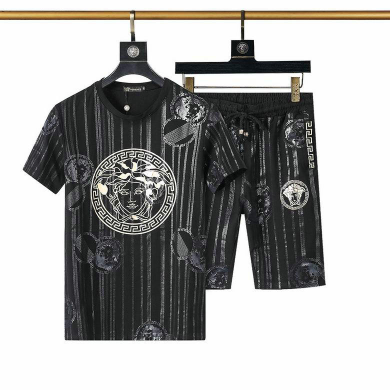 Wholesale Cheap V ersace mens Fashion Short Sleeve Tracksuits for Sale