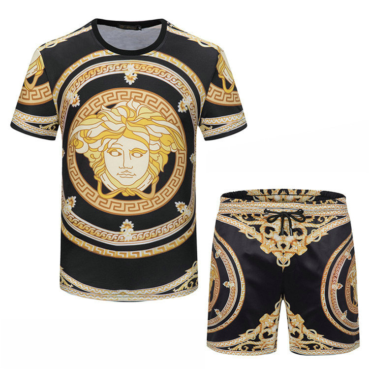 Wholesale Cheap V ersace mens Fashion Short Sleeve Tracksuits for Sale