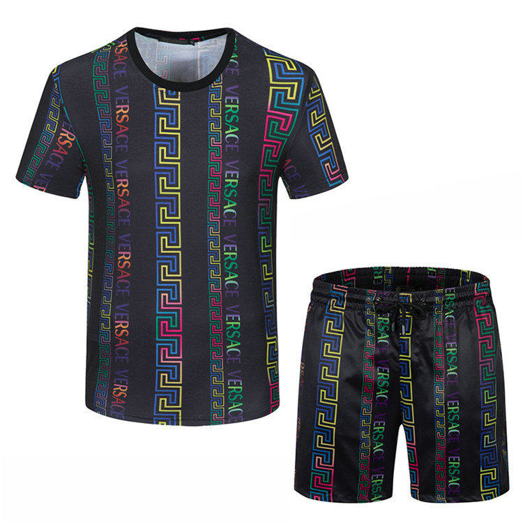 Wholesale Cheap V ersace mens Fashion Short Sleeve Tracksuits for Sale