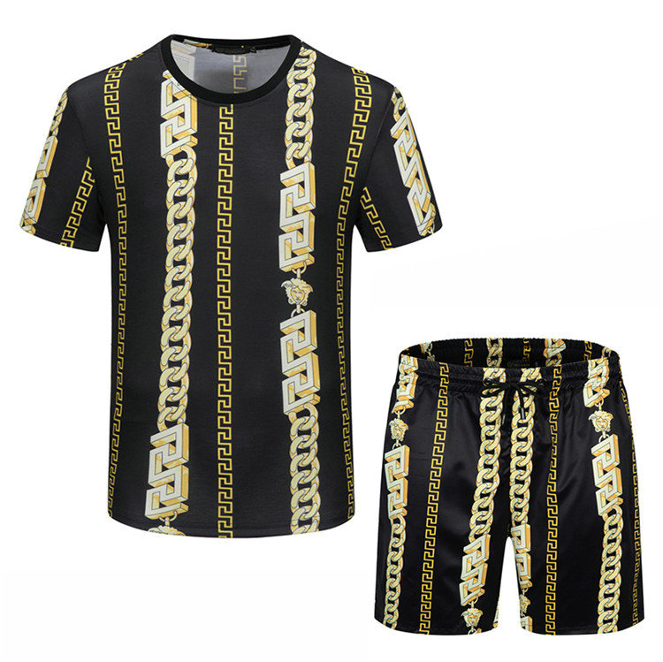Wholesale Cheap V ersace mens Fashion Short Sleeve Tracksuits for Sale