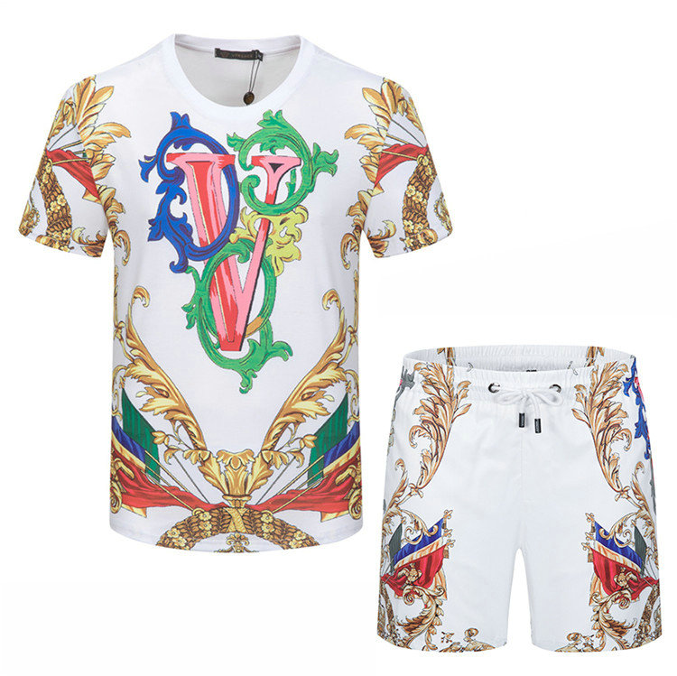 Wholesale Cheap V ersace mens Fashion Short Sleeve Tracksuits for Sale