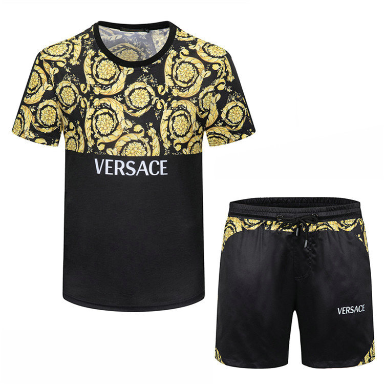 Wholesale Cheap V ersace mens Fashion Short Sleeve Tracksuits for Sale