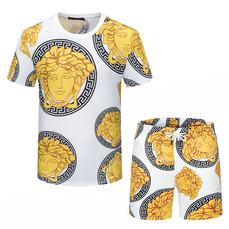 Wholesale Cheap V ersace mens Fashion Short Sleeve Tracksuits for Sale