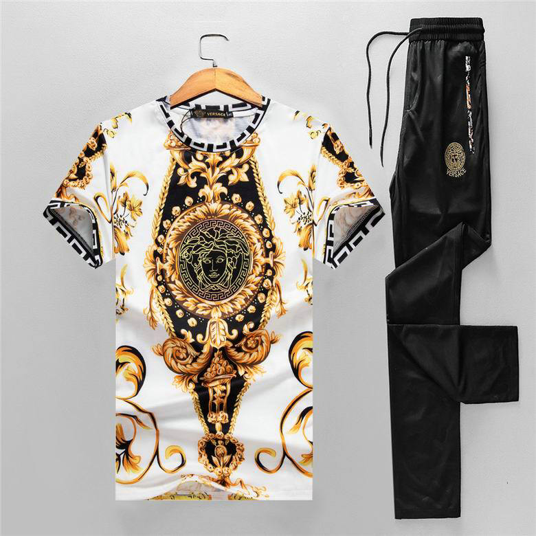 Wholesale Cheap V ersace mens Fashion Short Sleeve Tracksuits for Sale