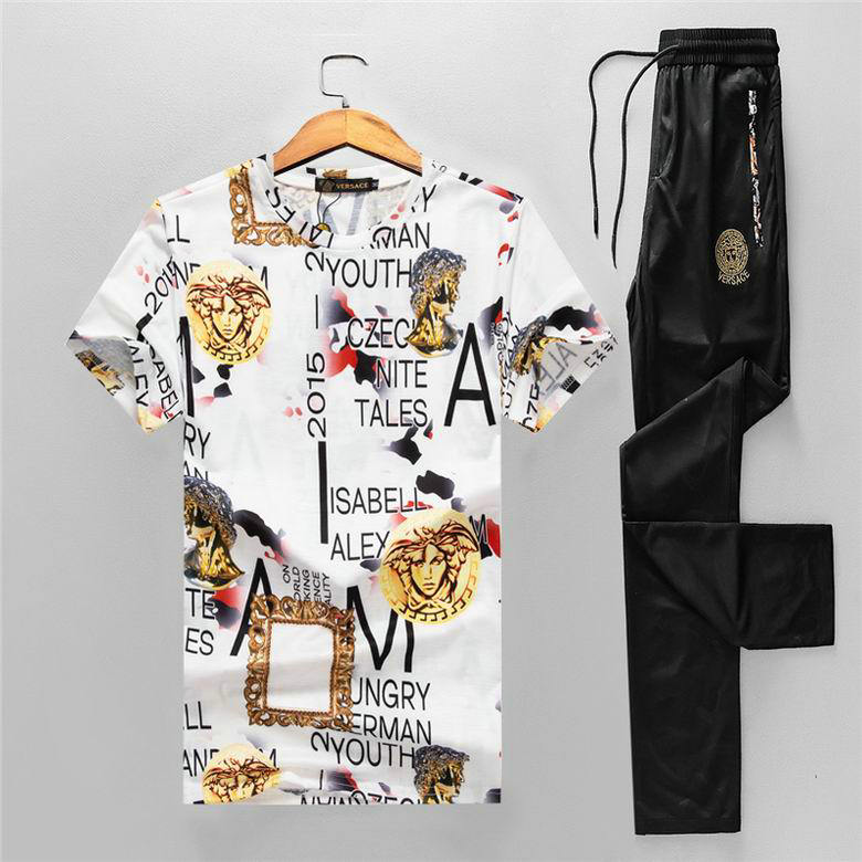Wholesale Cheap V ersace mens Fashion Short Sleeve Tracksuits for Sale