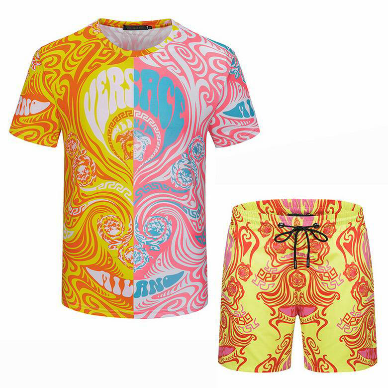 Wholesale Cheap V ersace mens Fashion Short Sleeve Tracksuits for Sale