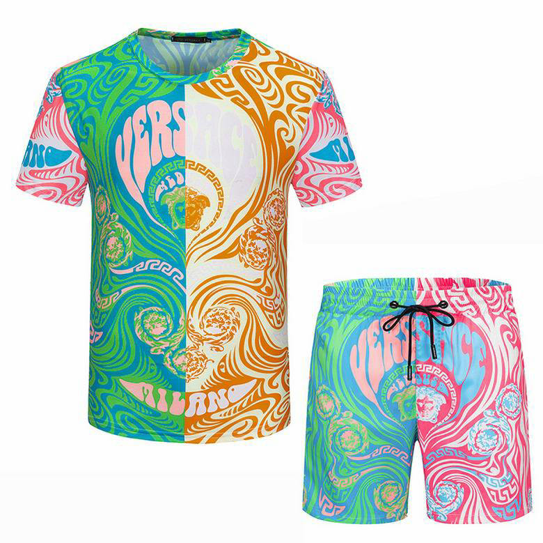 Wholesale Cheap V ersace mens Fashion Short Sleeve Tracksuits for Sale
