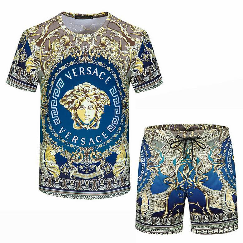Wholesale Cheap V ersace mens Fashion Short Sleeve Tracksuits for Sale