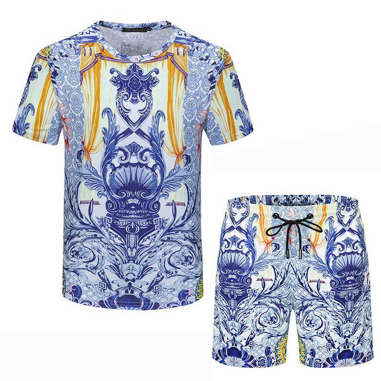 Wholesale Cheap V ersace mens Fashion Short Sleeve Tracksuits for Sale