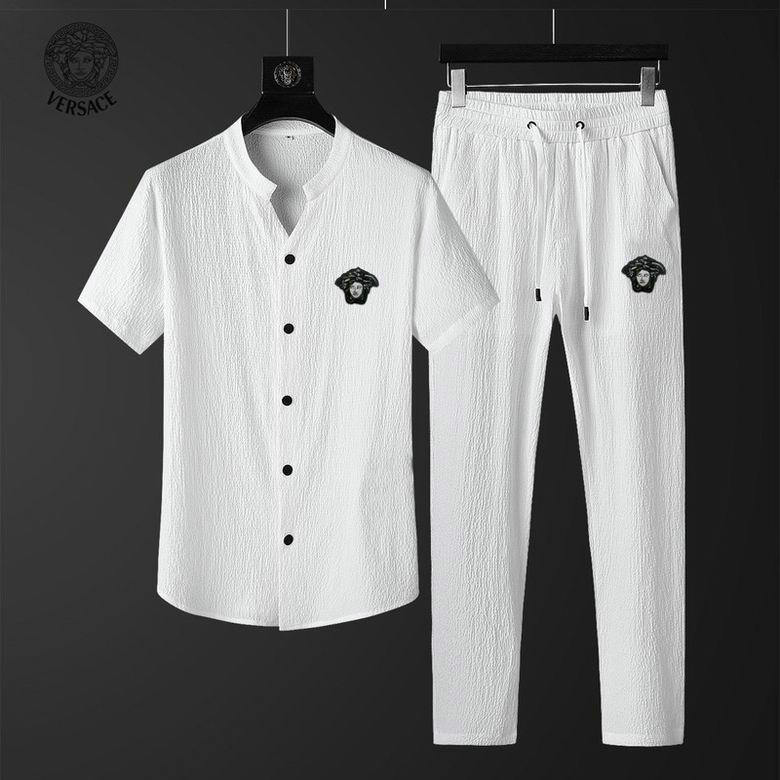 Wholesale Cheap V ersace mens Fashion Short Sleeve Tracksuits for Sale