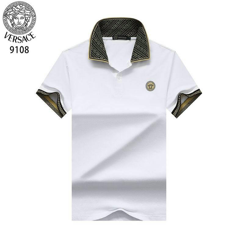 Wholesale Cheap V ersace Shorts Sleeve Lapel T Shirts for Sale
