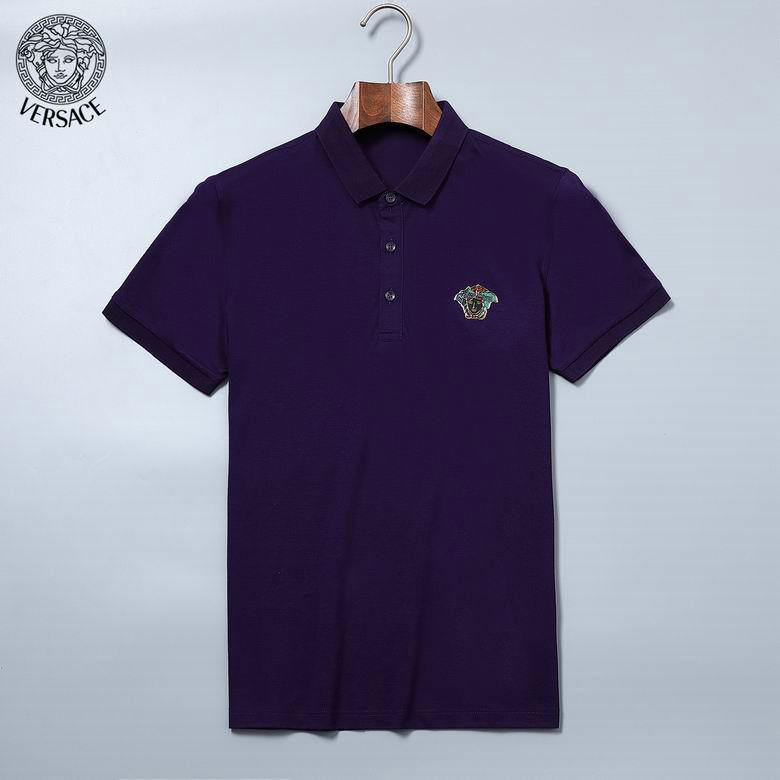 Wholesale Cheap V ersace Shorts Sleeve Lapel T Shirts for Sale