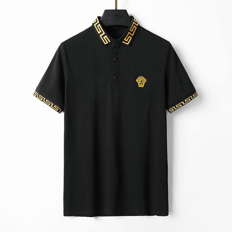 Wholesale Cheap V ersace men Short Sleeve Lapel T shirts for Sale