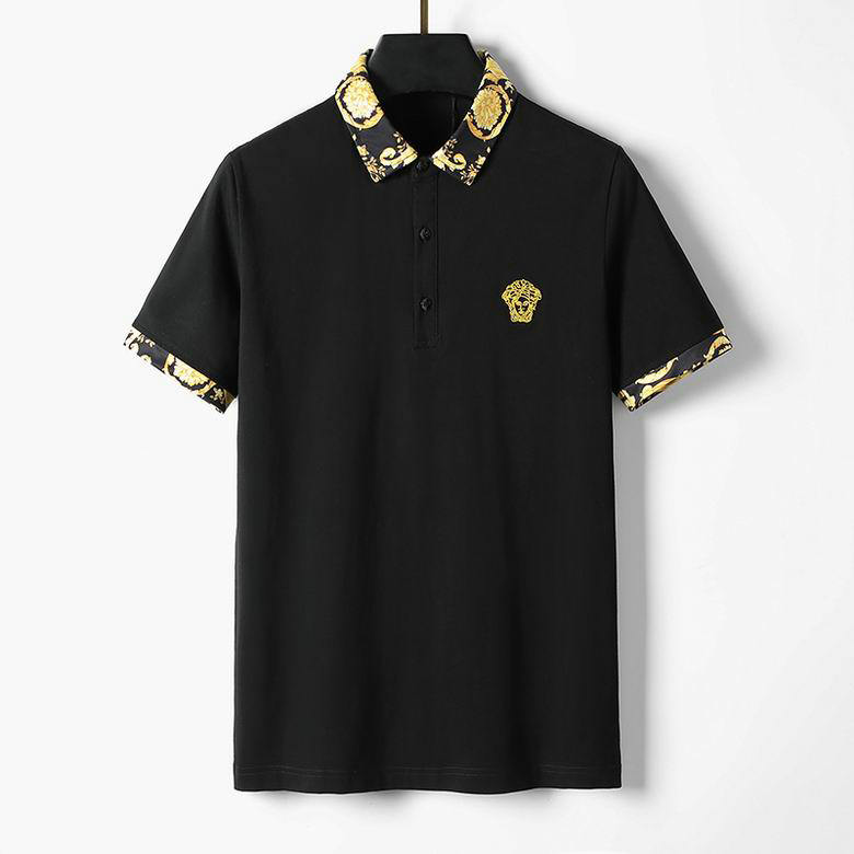 Wholesale Cheap V ersace men Short Sleeve Lapel T shirts for Sale