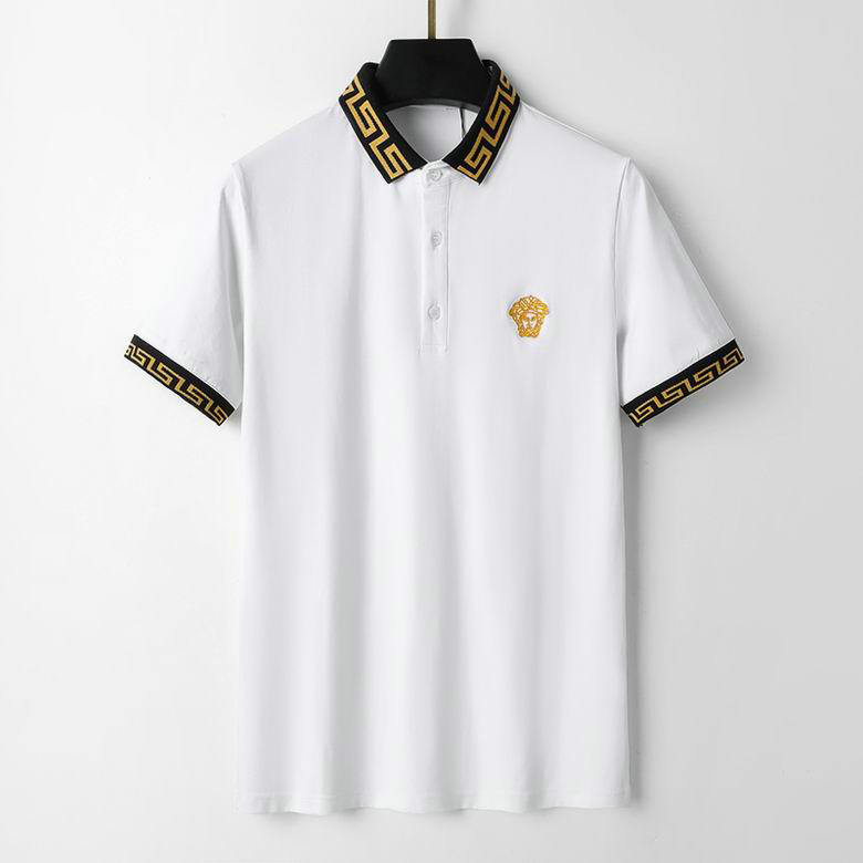 Wholesale Cheap V ersace men Short Sleeve Lapel T shirts for Sale