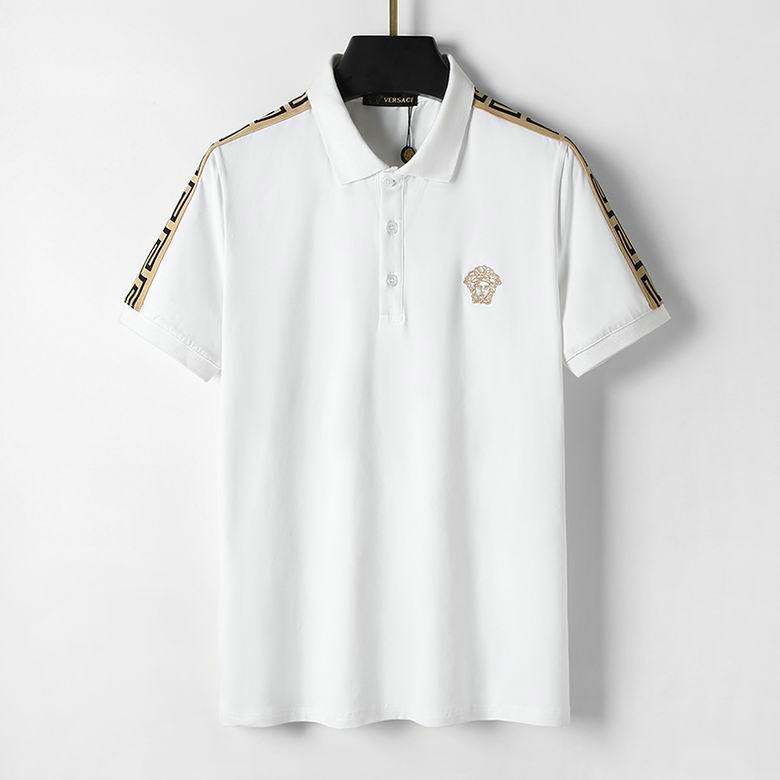 Wholesale Cheap V ersace men Short Sleeve Lapel T shirts for Sale