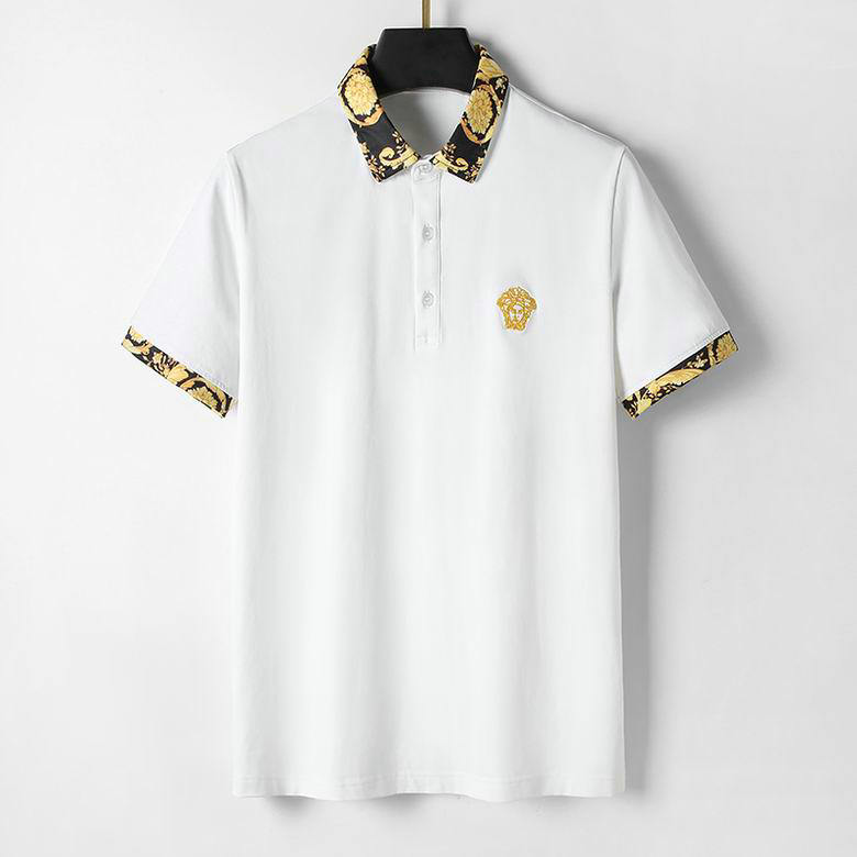 Wholesale Cheap V ersace men Short Sleeve Lapel T shirts for Sale