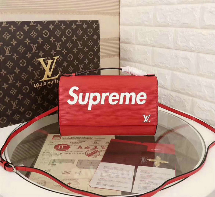 Wholesale Cheap Replica Louis Vuitton X Supreme Epi Leather Bags for Sale-94
