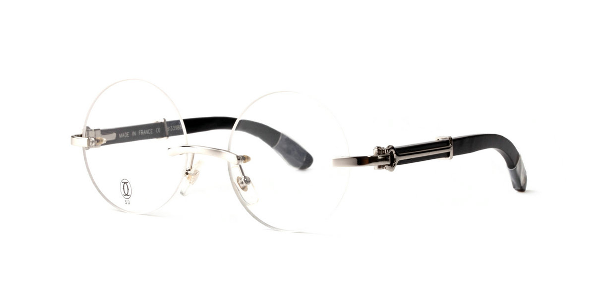 Wholesale Cartier Round Glasses Wood Frames For Sale-620