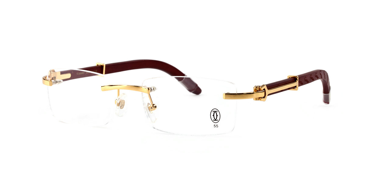 Wholesale Replica Cartier Wood Frame Optical Glasses For Cheap-638