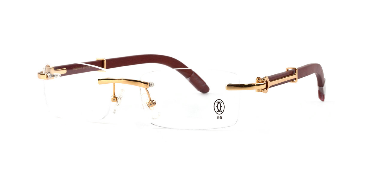 Wholesale Replica Cartier Wood Frame Optical Glasses For Cheap-641
